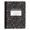 Hardcover Marble Composition Book, Unruled, Black Marble Cover, (50) 9.75 x 7.5 Sheets, 48/Carton