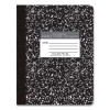 Hardcover Marble Composition Book, Medium/College Rule, Black Marble Cover, (100) 9.75 x 7.5 Sheets, 24/Carton