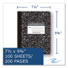 Hardcover Marble Composition Book, Medium/College Rule, Black Marble Cover, (100) 9.75 x 7.5 Sheets, 24/Carton