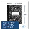 Flexible Cover Marble Composition Notebook, Medium/College Rule, Black Marble Cover, (80) 10.25 x 7.88 Sheets, 48/Carton