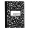 Flexible Cover Marble Composition Notebook, Medium/College Rule, Black Marble Cover, (80) 10.25 x 7.88 Sheets, 48/Carton