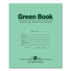 Recycled Exam Book, Wide/Legal Rule, Green Cover, (8) 8.5 x 7 Sheets, 600/Carton