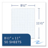Gummed Pad, 4 Sq/In Quadrille Rule, 50 White 8.5 x 11 Sheets, 72/Carton