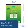 Covered Engineering Pad, Quadrille Rule (5 Sq/In), (80) Green 8.5 x 11 Sheets, 24/Carton