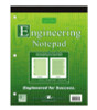 Covered Engineering Pad, Quadrille Rule (5 Sq/In), (80) Green 8.5 x 11 Sheets, 24/Carton