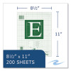 Engineer Pad, Data Format (0.5" Margin) And Quadrille Rule (5 Sq/In, 1 Sq/In), (200) Light Green 8.5 x 11 Sheets, 12/Carton