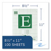 Engineer Pad, Data Format (1.25" Margin) And Quadrille Rule (5 Sq/In, 1 Sq/In), (100) Light Green 8.5 x 11 Sheets, 24/Carton