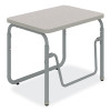 Alphabetter 2.0 Height-Adjustable Student Desk With Pendulum Bar, 27.75 x 19.75 x 22 To 30, Pebble Gray