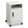 Steel Machine Stand With Open Storage Compartment, Wood, 4 Shelves, 1 Bin, 15.25 x 17.25 x 27.25, Gray