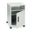 Steel Machine Stand With Open Storage Compartment, Wood, 4 Shelves, 1 Bin, 15.25 x 17.25 x 27.25, Gray