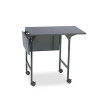 Mobile Machine Stand With Drop Leaves, Metal, 1 Shelf, 20" To 36" x 18" x 26.75", Black
