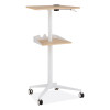 Vum Mobile Workstation, 25.25" x 19.75" x 35.5" To 47.75", Natural/White