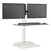 Soar Electric Desktop Sit/Stand Dual Monitor Arm, For 27" Monitors, White, Supports 10 Lbs