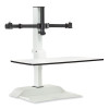 Soar Electric Desktop Sit/Stand Dual Monitor Arm, For 27" Monitors, White, Supports 10 Lbs