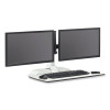 Soar Electric Desktop Sit/Stand Dual Monitor Arm, For 27" Monitors, White, Supports 10 Lbs