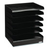 Steel Horizontal-Tray Desktop Sorter, Five Sections, Letter Size Files, 12" x 9.5" x 11.25", Black