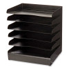Steel Six-Shelf Desk Tray Sorter, Six Sections, Letter Size Files, 12 x 9.5 x 13.5, Black