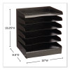 Steel Six-Shelf Desk Tray Sorter, Six Sections, Letter Size Files, 12 x 9.5 x 13.5, Black