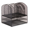 Onyx Mesh Desk Organizer, Two Horizontal And Six Upright Sections, Letter Size Files, 13.25 x 11.32 x 13.32, Black