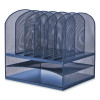 Onyx Desk Organizer With Two Horizontal And Six Upright Sections, Letter Size Files, 13.25 x 11.5 x 13, Blue