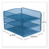 Onyx Triple Tray, 3 Sections, Letter Size Files, 9.25 x 11.75 x 8, Blue
