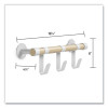 Resi Coat Wall Rack, 3 Hook, 19.75w x 4.25d x 6h, White