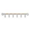 Resi Coat Wall Rack, 6 Hook, 36.25w x 4.25d x 6h, White