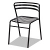 Cogo Steel Outdoor/Indoor Stacking Chair, Supports Up To 250 Lb, 17" Seat Height, Black Seat, Black Back, Black Base,2/Carton
