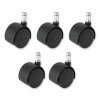 Task Master Carpet Casters, 2" Wheel, Black, 5/Set