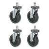 Caster Kit For Safco Task Master Industrial Shelving Units, Black, 4/Set (2 Locking)