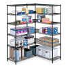 Industrial Add-On Unit, Four-Shelf, 36w x 18d x 72h, Steel, Black