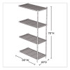 Industrial Add-On Unit, Four-Shelf, 36w x 18d x 72h, Steel, Black