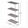 Industrial Add-On Unit, Four-Shelf, 36w x 24d x 72h, Steel, Black