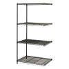 Industrial Add-On Unit, Four-Shelf, 36w x 24d x 72h, Steel, Black