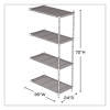 Industrial Add-On Unit, Four-Shelf, 36w x 24d x 72h, Steel, Metallic Gray
