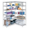 Industrial Add-On Unit, Four-Shelf, 36w x 24d x 72h, Steel, Metallic Gray