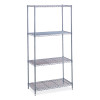 Industrial Wire Shelving, Four-Shelf, 48w x 18d x 72h, Metallic Gray