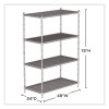 Industrial Wire Shelving, Four-Shelf, 48w x 24d x 72h, Black