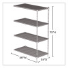 Industrial Add-On Unit, Four-Shelf, 48w x 24d x 72h, Steel, Metallic Gray