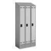Triple Sloped Metal Locker Hood Addition, 36w x 18d x 6h, Gray