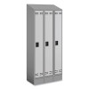 Triple Continuous Metal Locker Base Addition, 35w x 16d x 5.75h, Gray