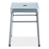 Steel Guestbistro Stool, Backless, Supports Up To 250 Lb, 18" Seat Height, Silver Seat, Silver Base