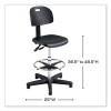 Soft Tough Deluxe Workbench Chair, Supports Up To 250 Lb, 22" To 32" Seat Height, Black Seat, Black/Silver Base