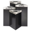 Trifecta Waste Receptacle Lid, Laser Cut "Waste" Inscription, 20w x 20d x 3h, Stainless Steel