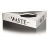 Trifecta Waste Receptacle Lid, Laser Cut "Waste" Inscription, 20w x 20d x 3h, Stainless Steel