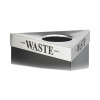 Trifecta Waste Receptacle Lid, Laser Cut "Waste" Inscription, 20w x 20d x 3h, Stainless Steel