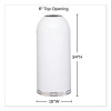Open Top Dome Receptacle, 15 Gal, Steel, White