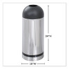 Waste Receptacle, 15 Gal, Steel, Stainless Steel/Black