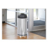 Waste Receptacle, 15 Gal, Steel, Stainless Steel/Black