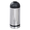 Waste Receptacle, 15 Gal, Steel, Stainless Steel/Black